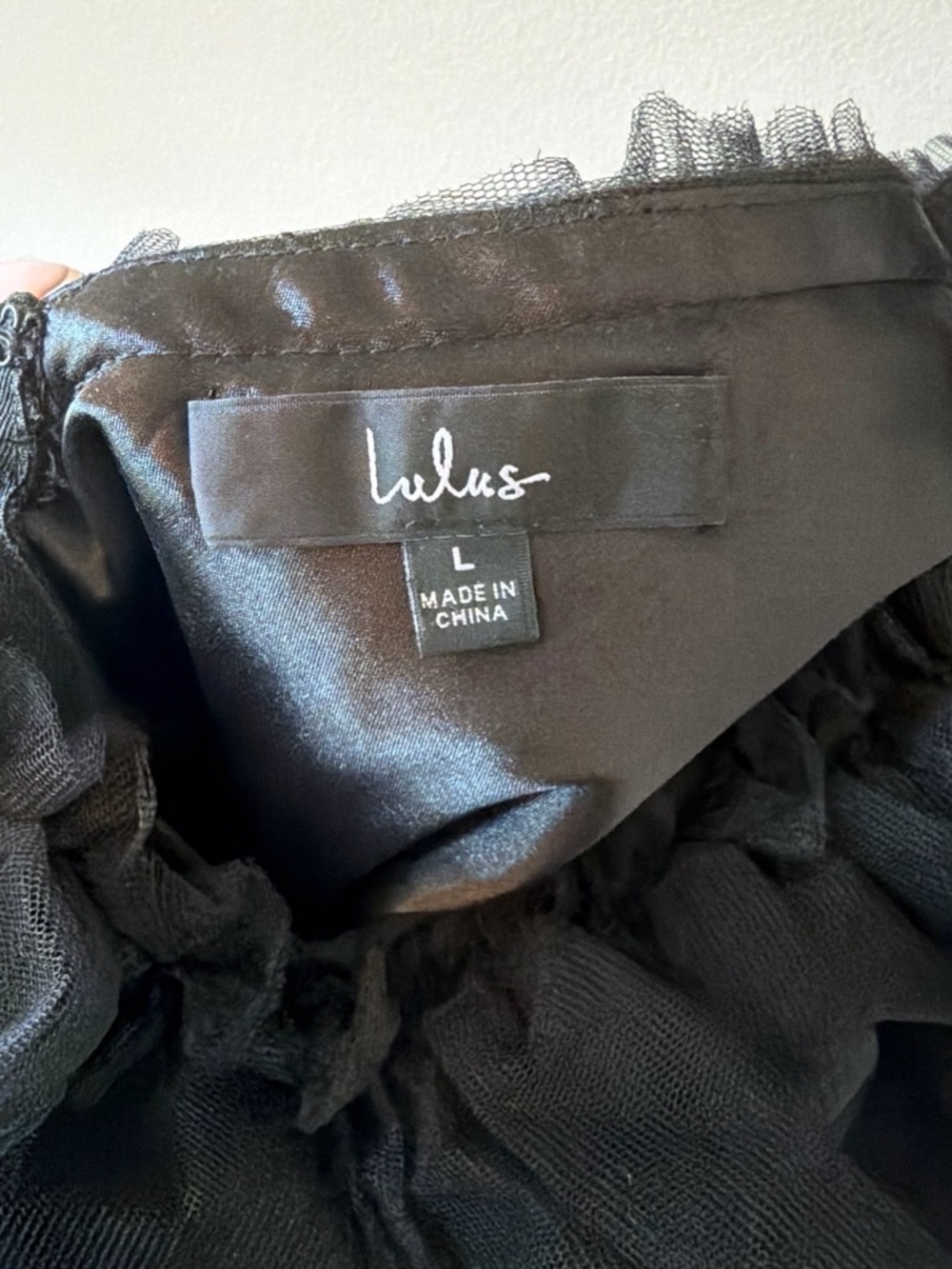 Lulu's Black Ruffled Tulle Slip - Picture 3 of 3